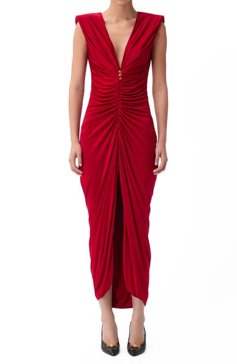 Draped Liquid Jersey Gown