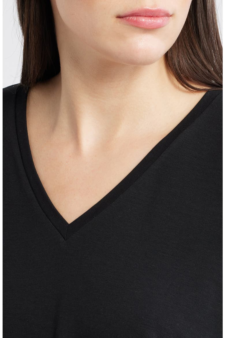 V-Neck Boxy T-Shirt, Alternate, color, BLACK