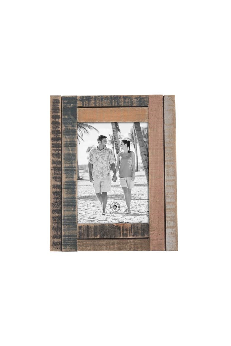 5x7 Wood Seaside Village Photo Frame Picture Holder, Main, color, Brown