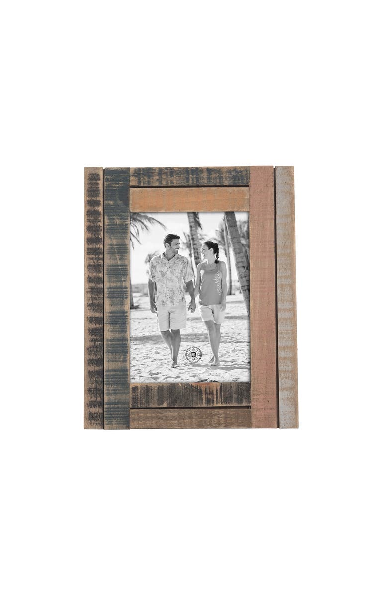 Beachcombers 5x7 Wood Seaside Village Photo Frame Picture Holder, Main, color, Brown