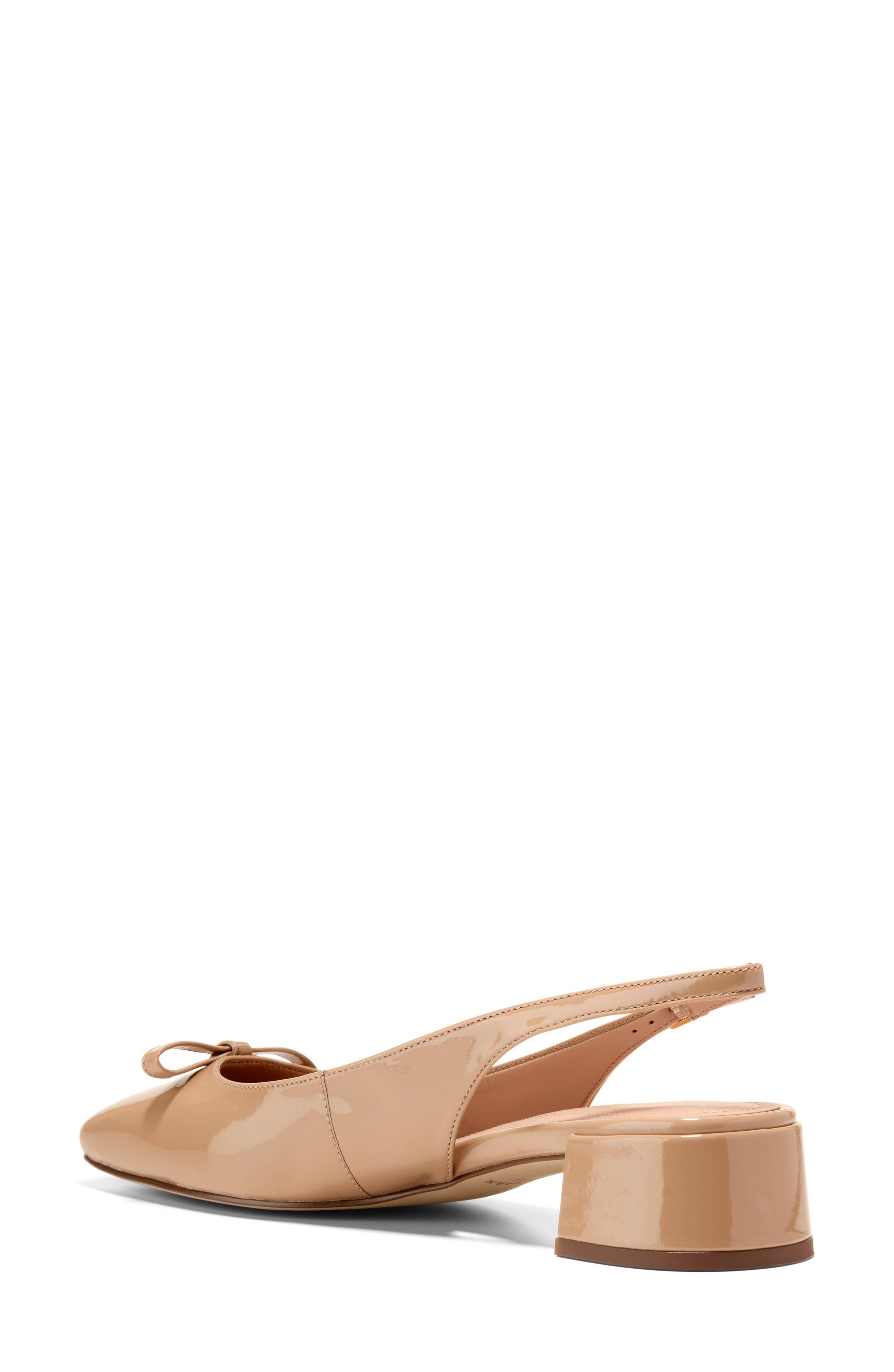 Patsy Bow Slingback Pump, Alternate, color, TUSCAN SAND PATENT LEATHER