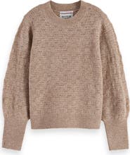 Scotch & Soda Kids' Ajour Pointelle Crewneck Sweater