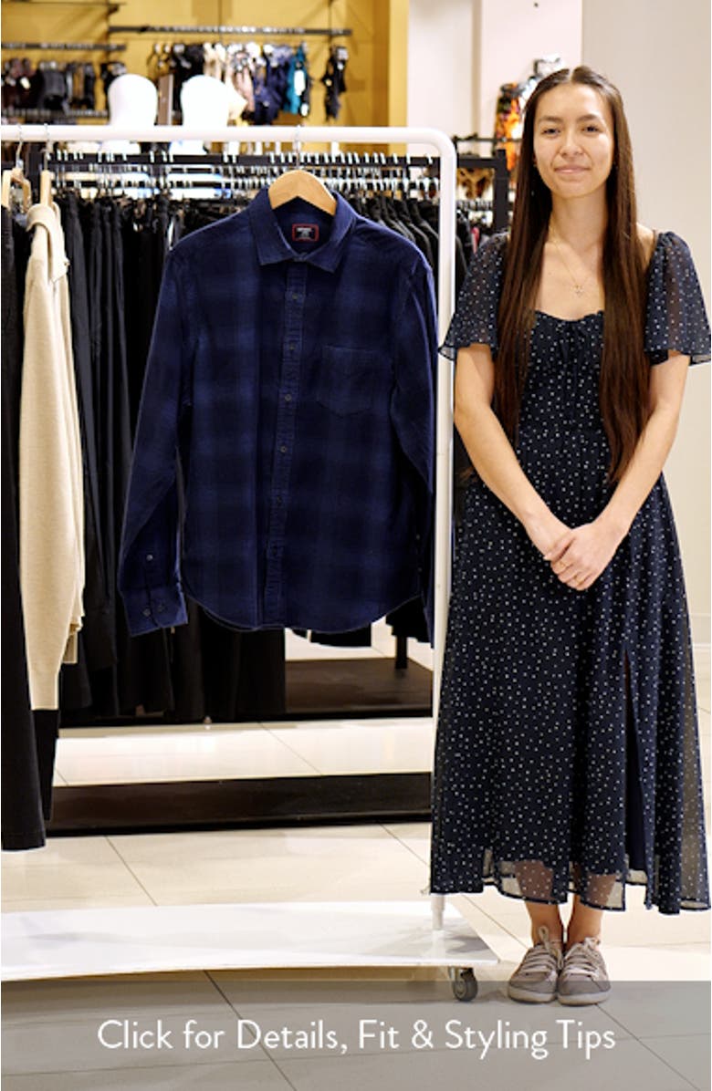 Winfield Ombré Check Cotton Corduroy Button-Up Shirt, sales video thumbnail