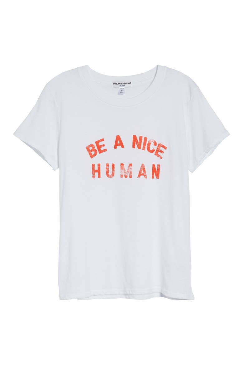 Be A Nice Human Tee, Alternate, color, WHITE