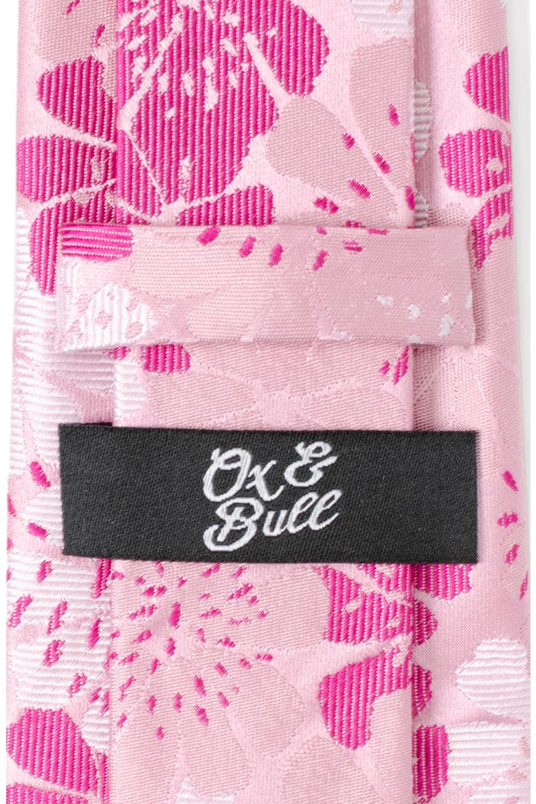 Pink Floral Silk Tie, Alternate, color, PINK
