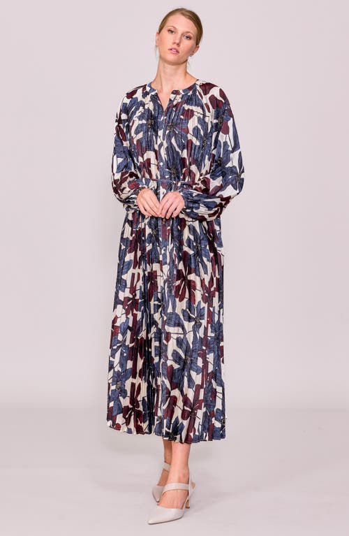 Melloday Floral Print Long Sleeve Shirtdress In Multi