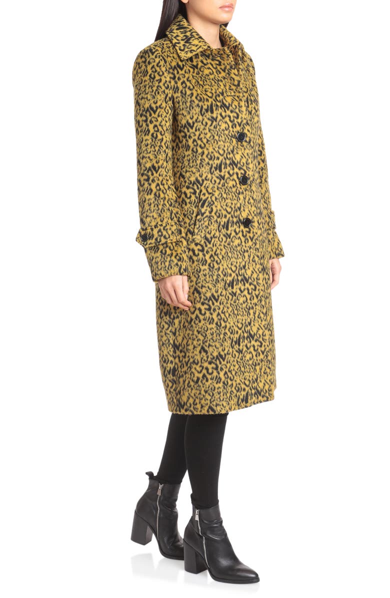 Avec Les Filles Leopard Print Long Coat, Alternate, color, 