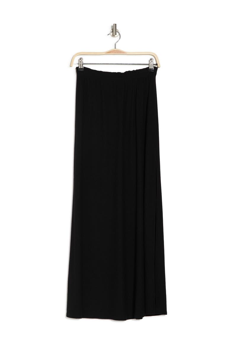 Side Slit Ruffled Maxi Skirt, Alternate, color, BLACK