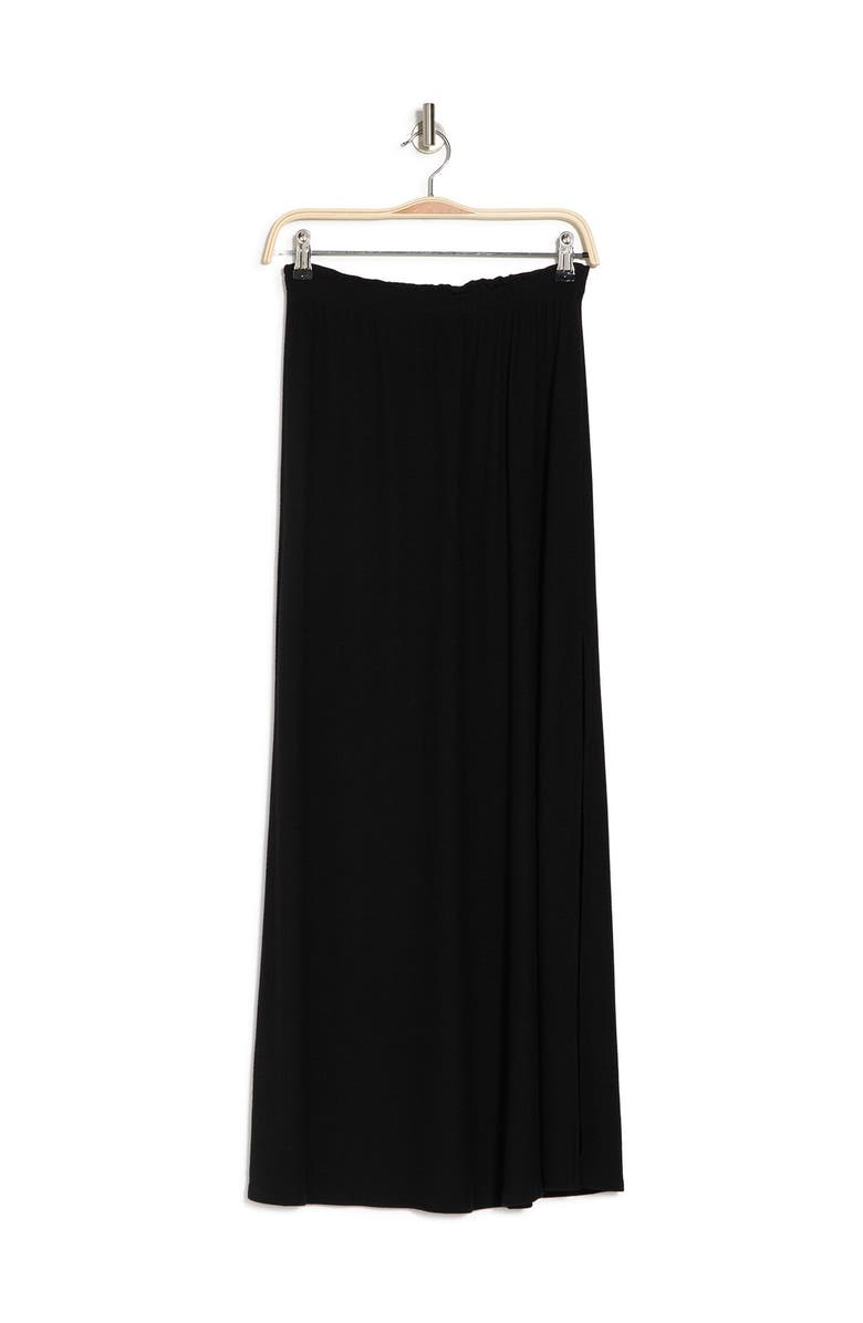 GO COUTURE Side Slit Ruffled Maxi Skirt, Alternate, color, Black
