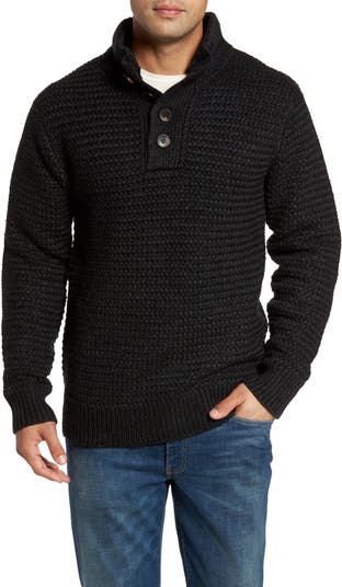 Schott hot Bros NYC Men's Funnel Neck Military Sweater, Black, SW1614, Large