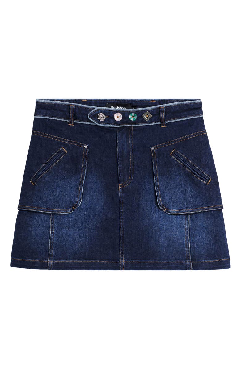 Desigual Denim Miniskirt, Alternate, color, Dark Blue