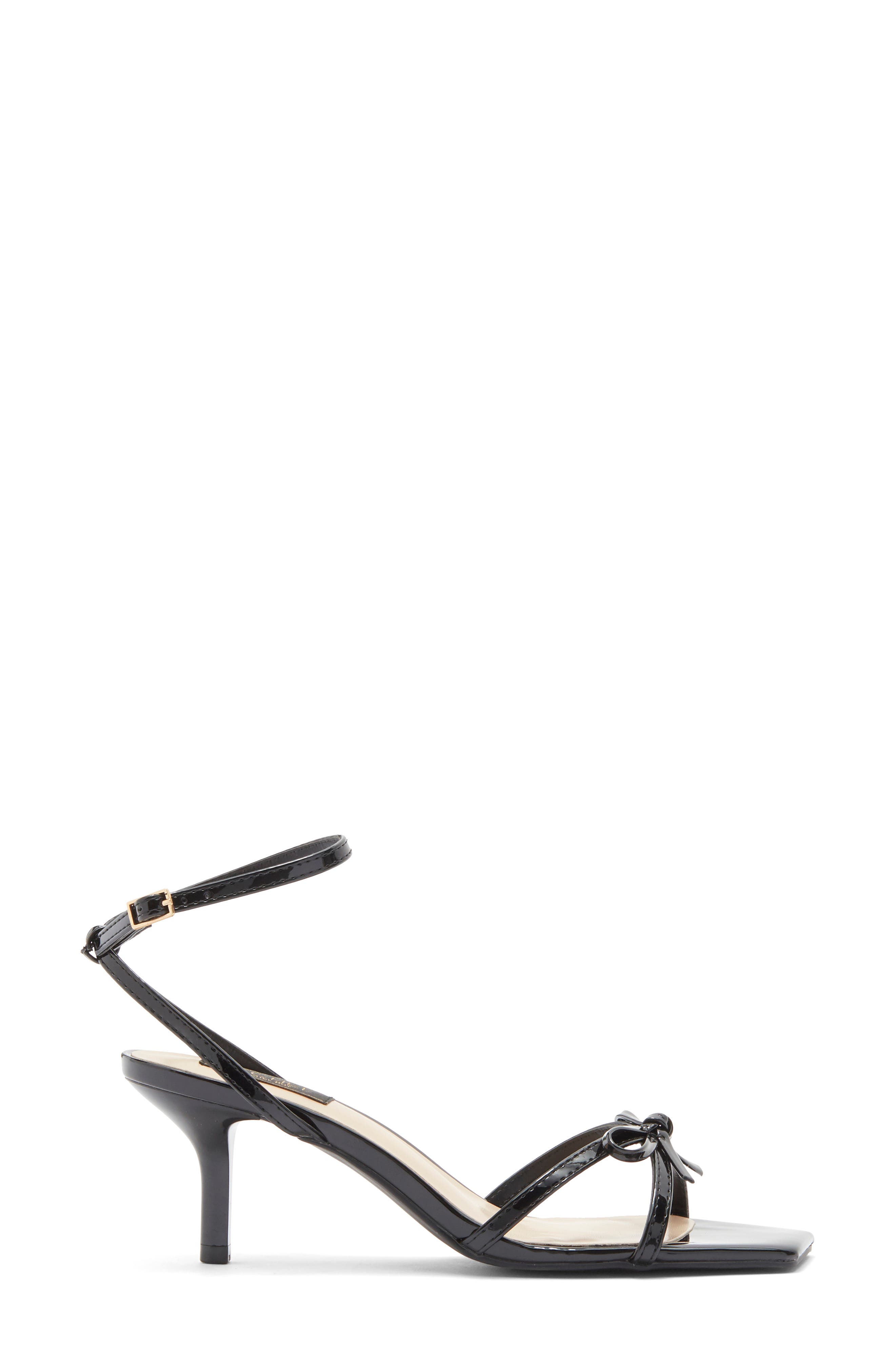 RACHEL Rachel Roy Sybil Bow Ankle Strap Sandal, Alternate, color, Black Patent