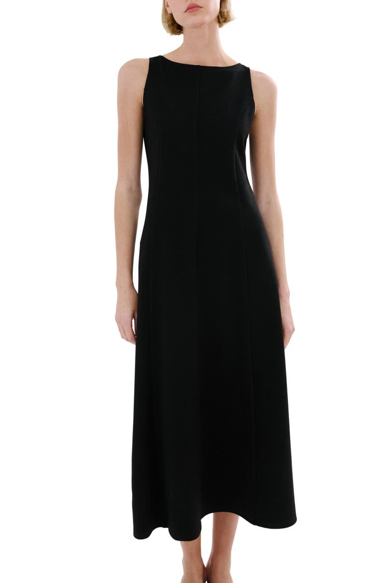 Sleeveless Midi Dress, Main, color, BLACK