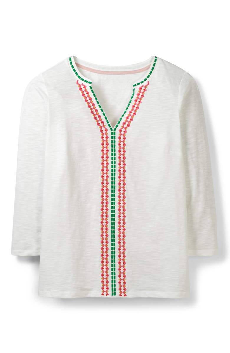 Boden Peggy Embroidered Jersey Top, Alternate, color, 