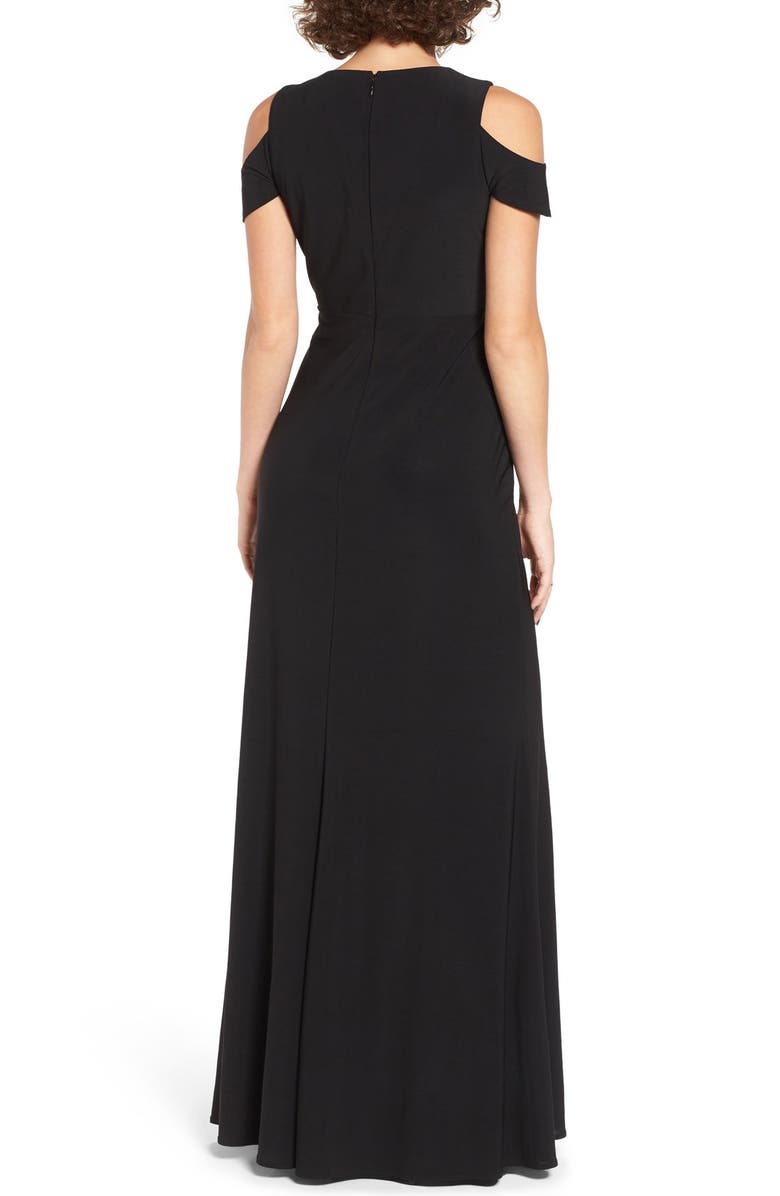 Morgan & Co. Illusion Mesh Gown, Alternate, color, 