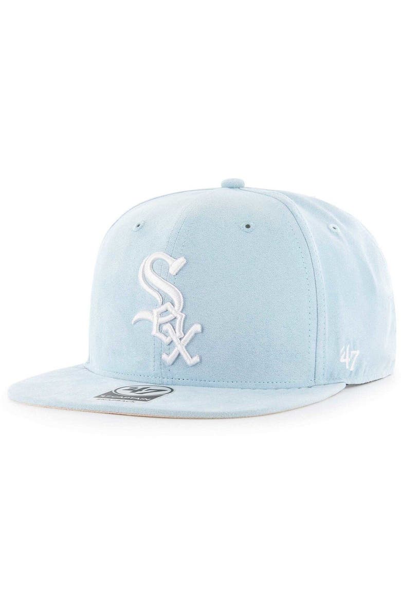 '47 Men's '47 Light Blue Chicago White Sox Ultra Suede Captain Snapback Hat, Alternate, color, 