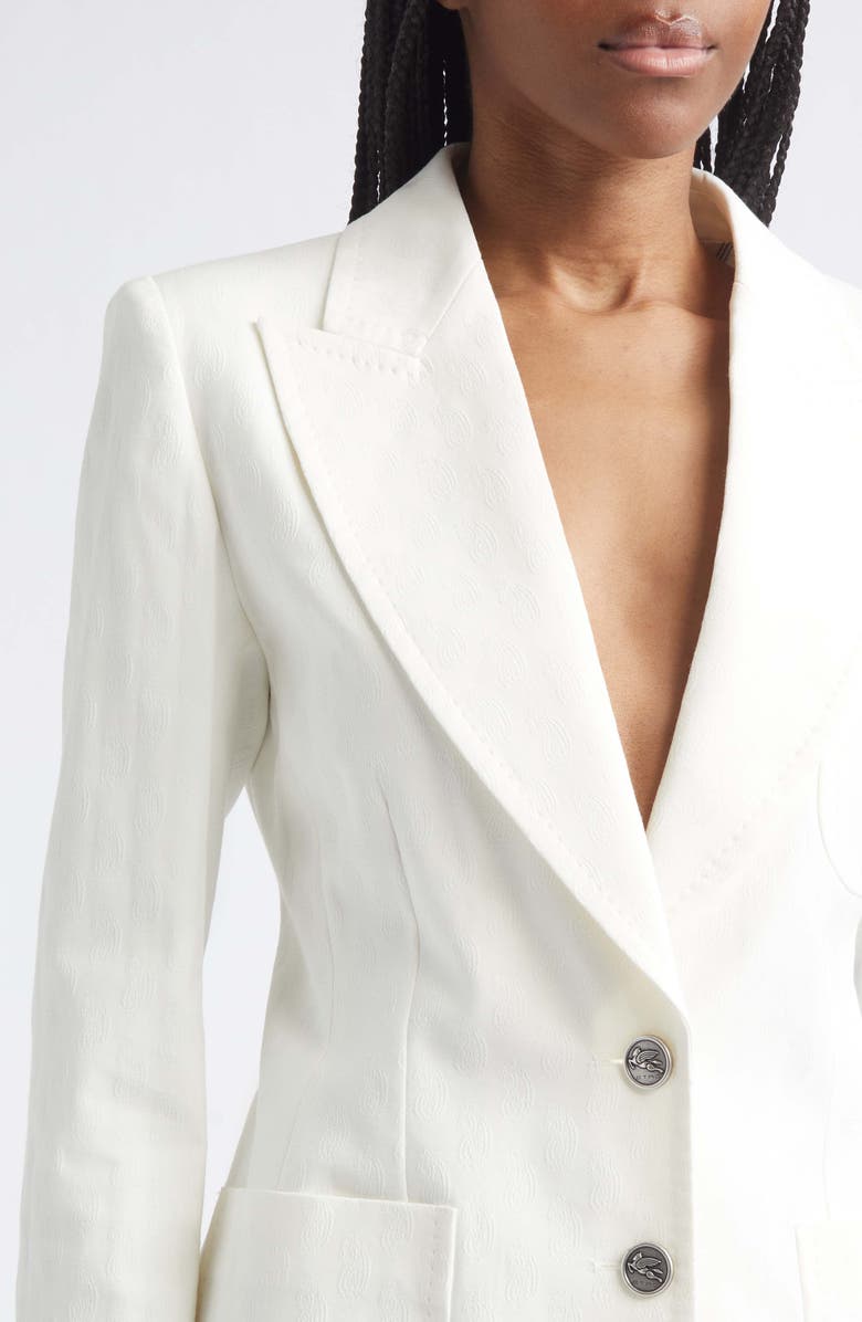 Etro Stretch Cotton Jacket, Alternate, color, Bianco