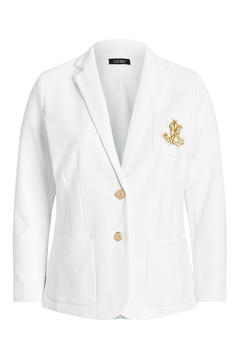 Bullion Logo Patch Blazer, Alternate, color, WHITE