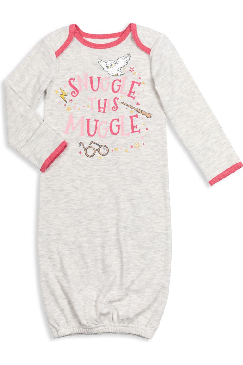 Hedwig One Piece Sleepwear Sleeper Gowns, Alternate, color, Hedwig Pink Oatmeal