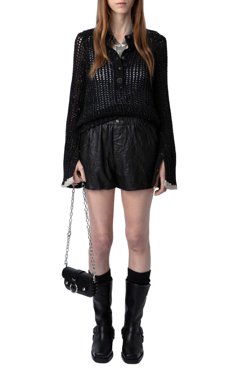 Zadig & Voltaire Halty Weco Sequin Open Stitch Sweater, Alternate, color,