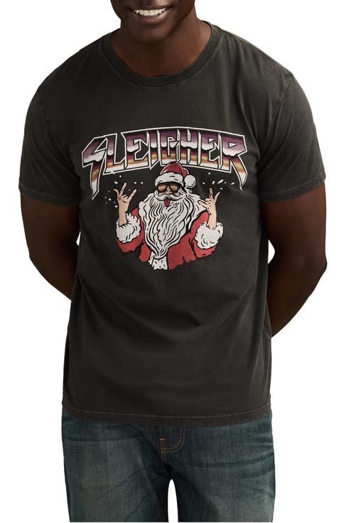 Sleigher Santa Cotton Graphic T-Shirt