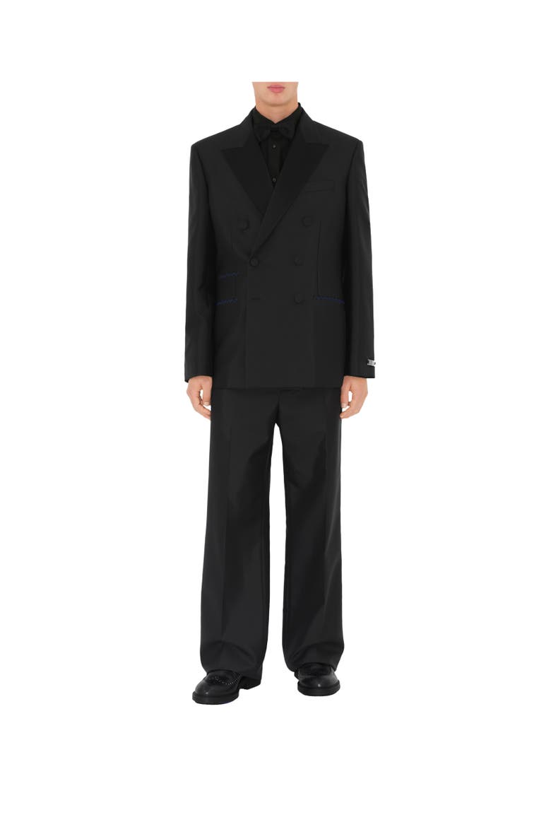 Slim Fit Cotton Silk Tuxedo Shirt, Alternate, color, Black