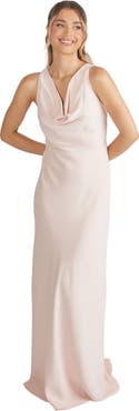 Six Stories Cowl Front Crepe Bridesmaid Dress