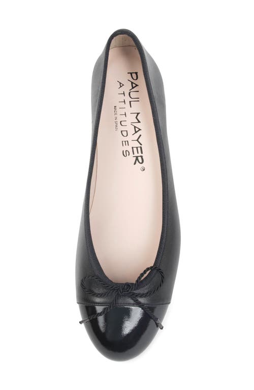 Paul Mayer Best Cap Toe Ballet Flat In Black