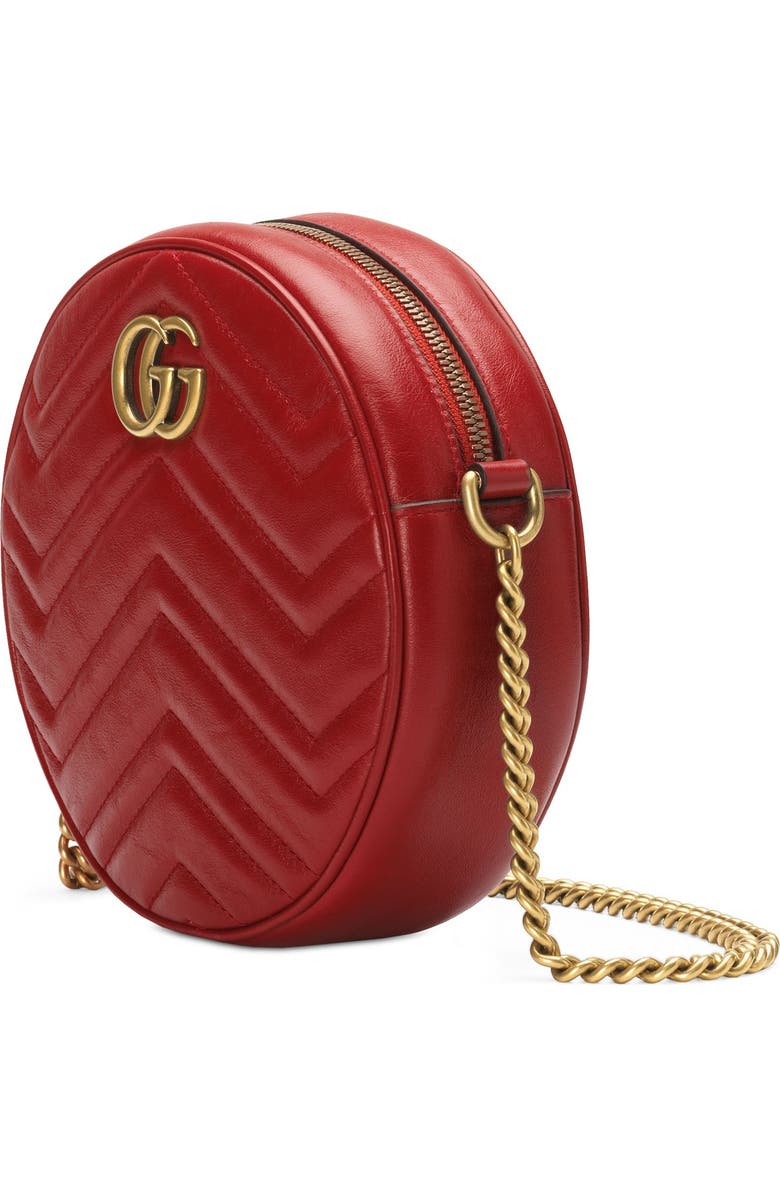 Gucci Mini GG Matelassé Round Leather Shoulder Bag, Alternate, color,