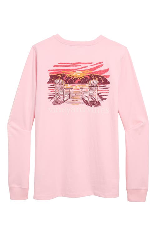Vineyard Vines Sunset Graphic Long Sleeve Pocket T-shirt In Pink