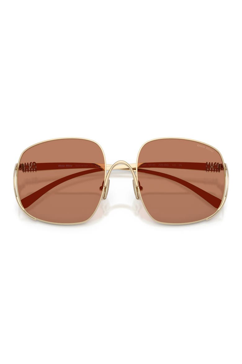 MU A57S 57mm Gradient Square Sunglasses, Alternate, color, PALE GOLD / BROWN