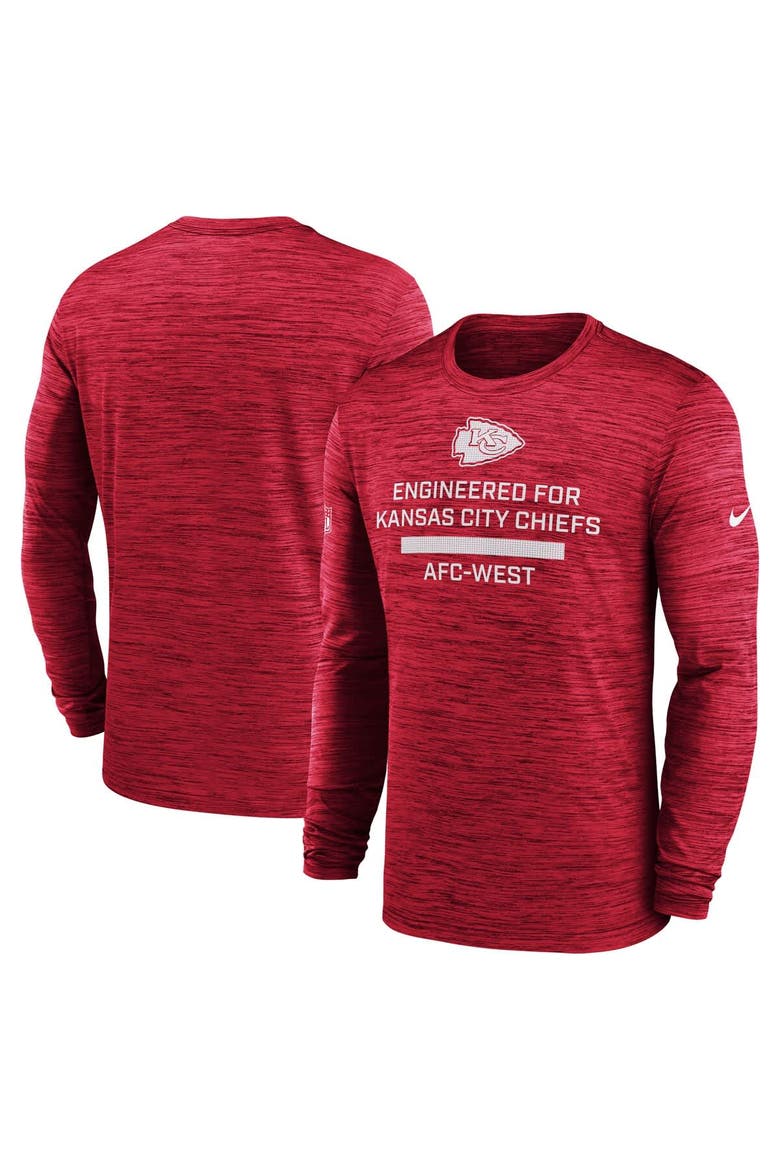 Men's Nike Red Kansas City Chiefs Sideline Velocity Performance Long Sleeve T-Shirt, Main, color, Red