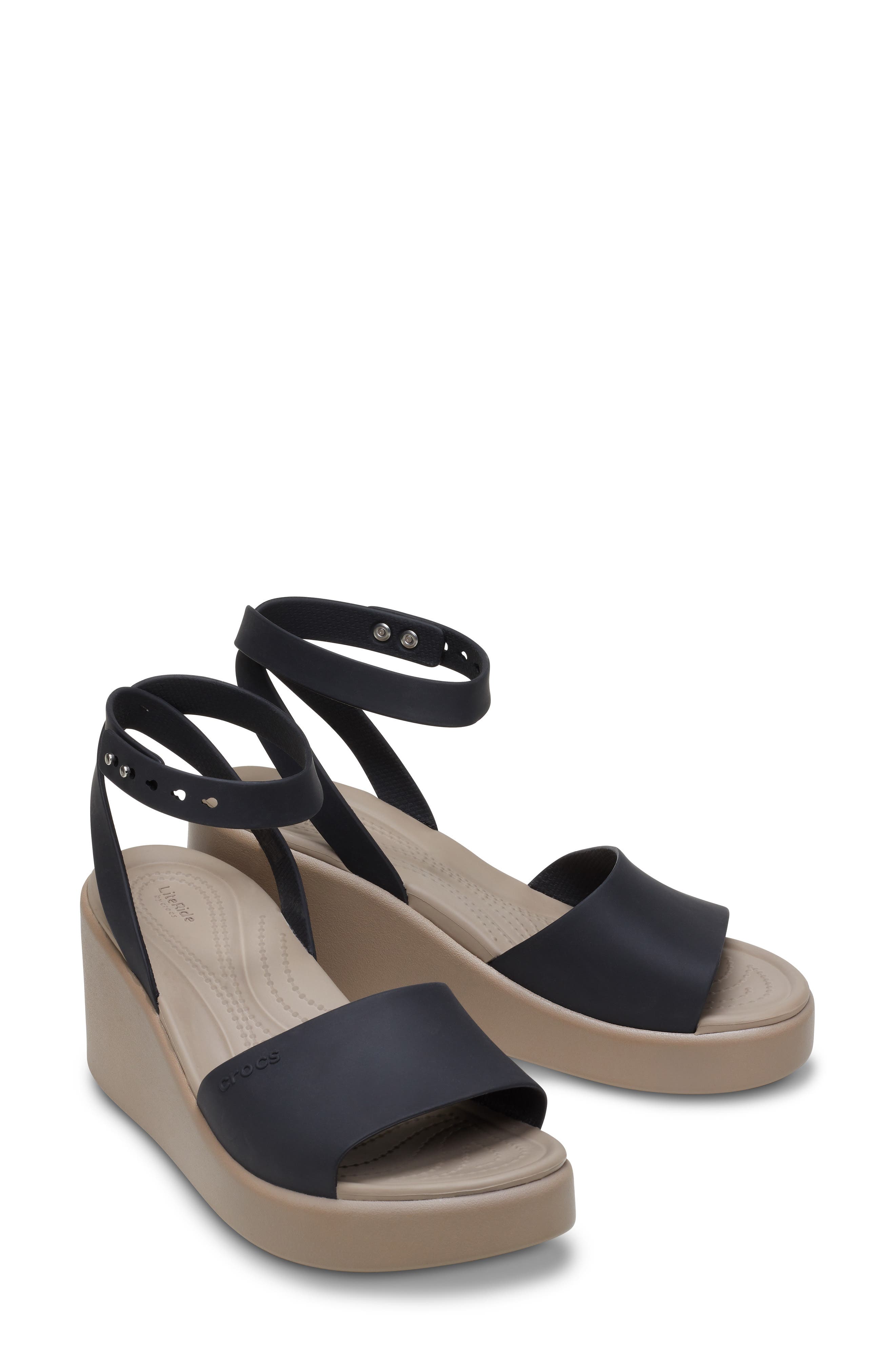 Brooklyn Platform Wedge Sandal, Alternate, color, BLACK/ MUSHROOM