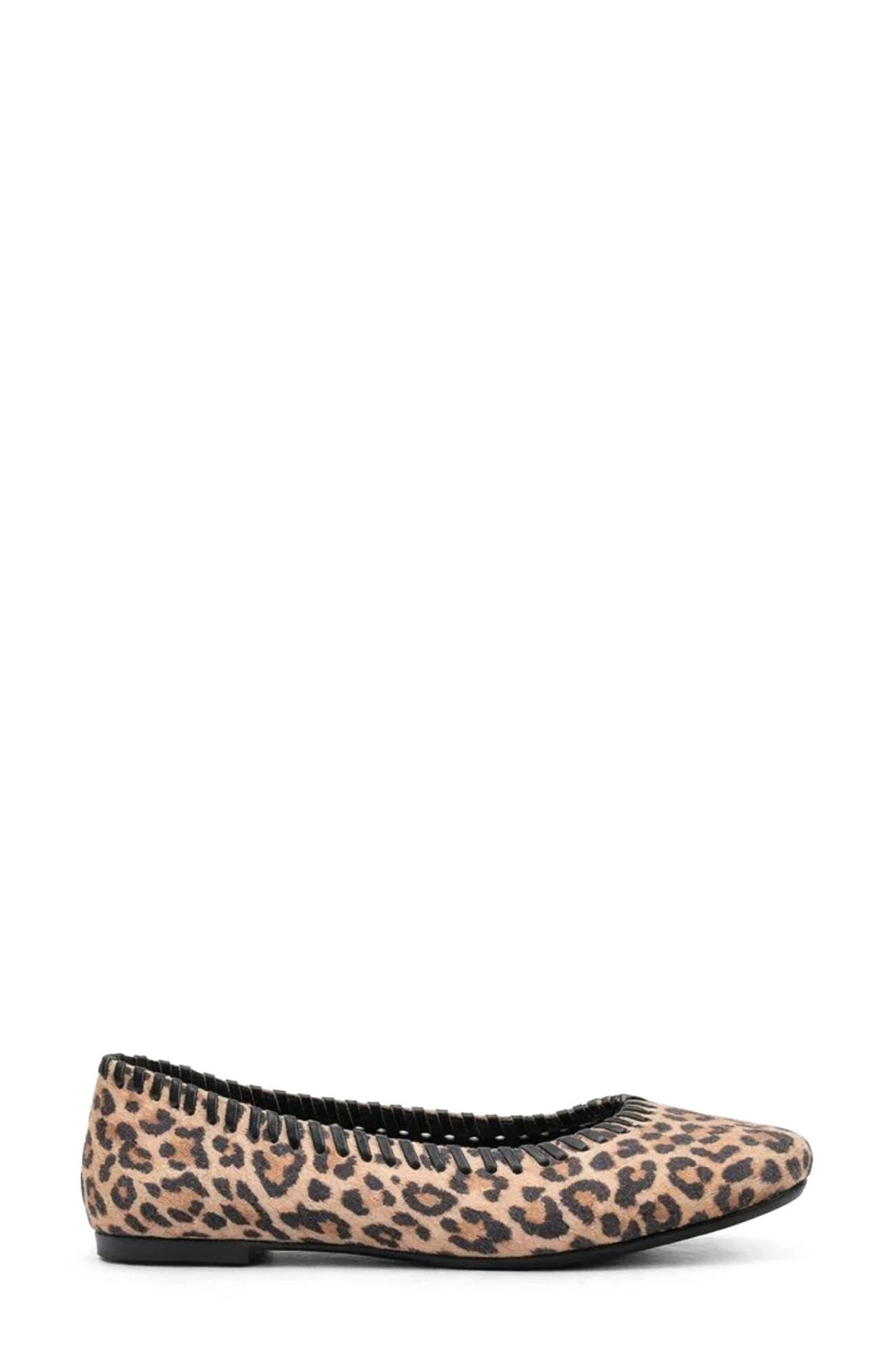 Jelavu Ella Whipstitch Suede Ballet Flat, Alternate, color, Leopard