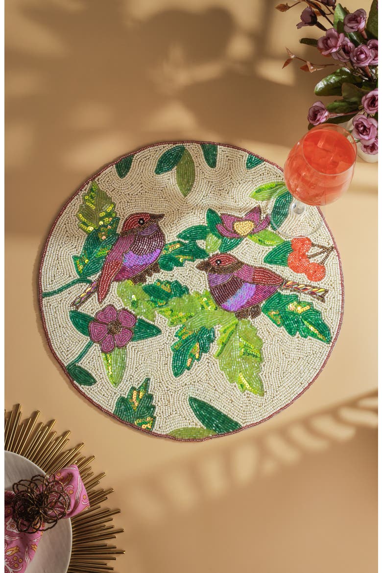 Hand Beaded Charger Placemat, Alternate, color, MULTI