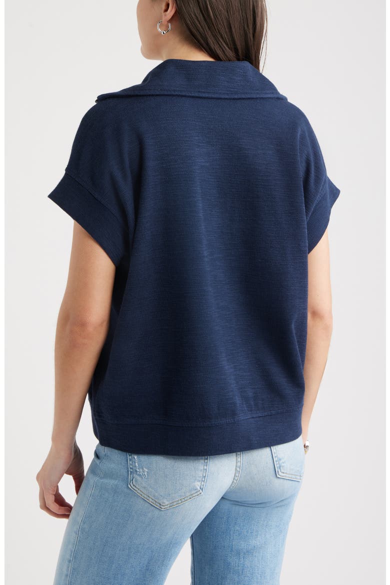 Short Sleeve Quarter Zip Sweatshirt, Alternate, color, NAVY STILL