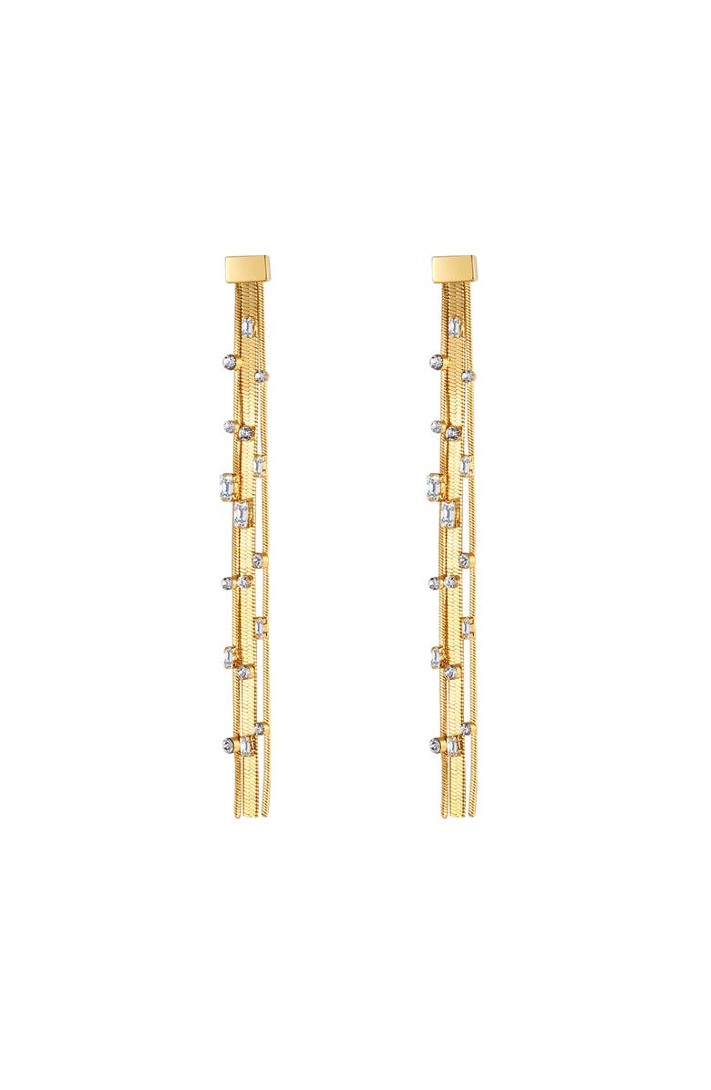 Classicharms Tassel Zirconia Earrings, Main, color, Gold