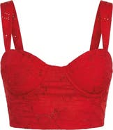 The Lulo Project Seamed Broderie Anglaise Bustier Top