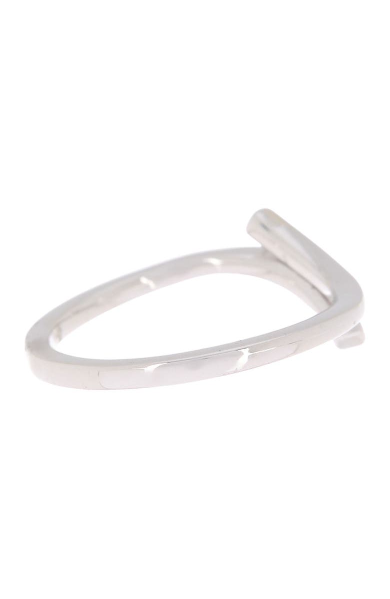 Carrière Jewelry Sterling Silver Diamond Bypass Band Ring - Size 6.5, Alternate, color, 