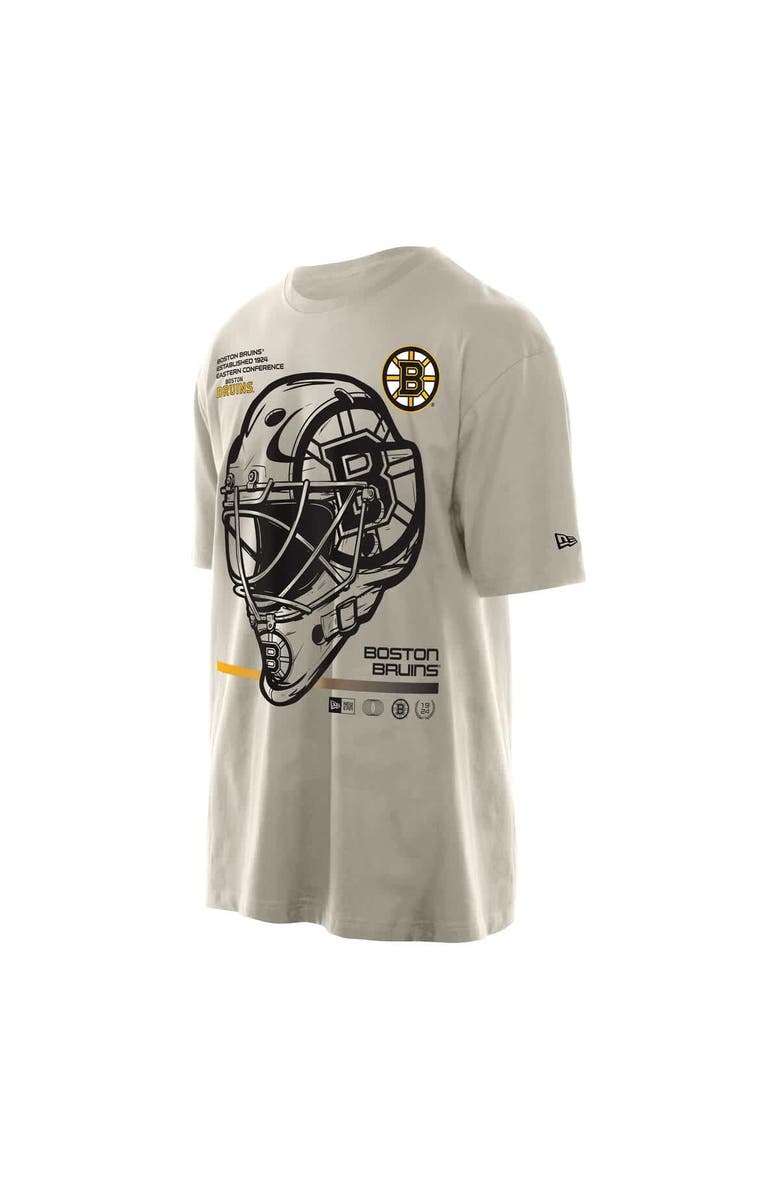 New Era Men's New Era Tan Boston Bruins Goalie Mask T-Shirt, Alternate, color, Tan