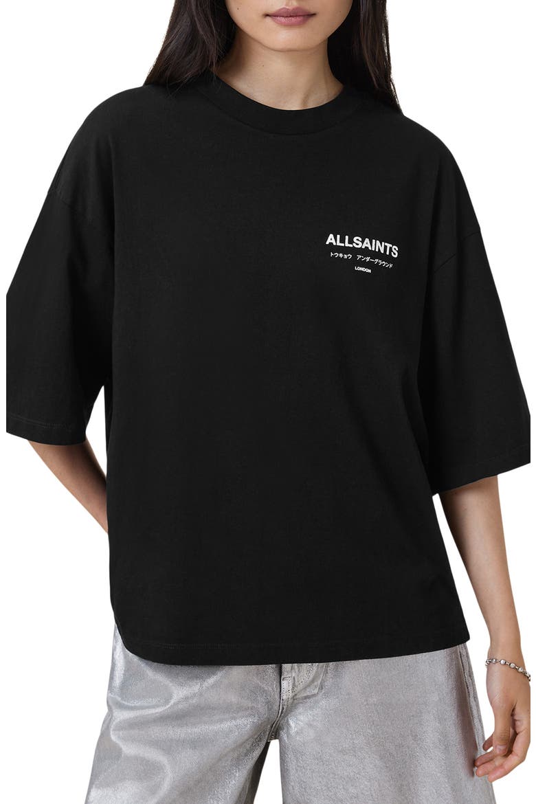 Under Amelie Oversize Cotton Graphic T-Shirt, Alternate, color, BLACK