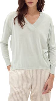 DELUC Cefalonia Drop Shoulder Semisheer Cotton Blend Sweater