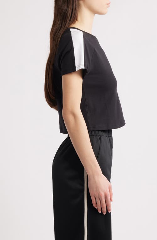 Puma T7 Crop Stretch Cotton Baby Tee In Black