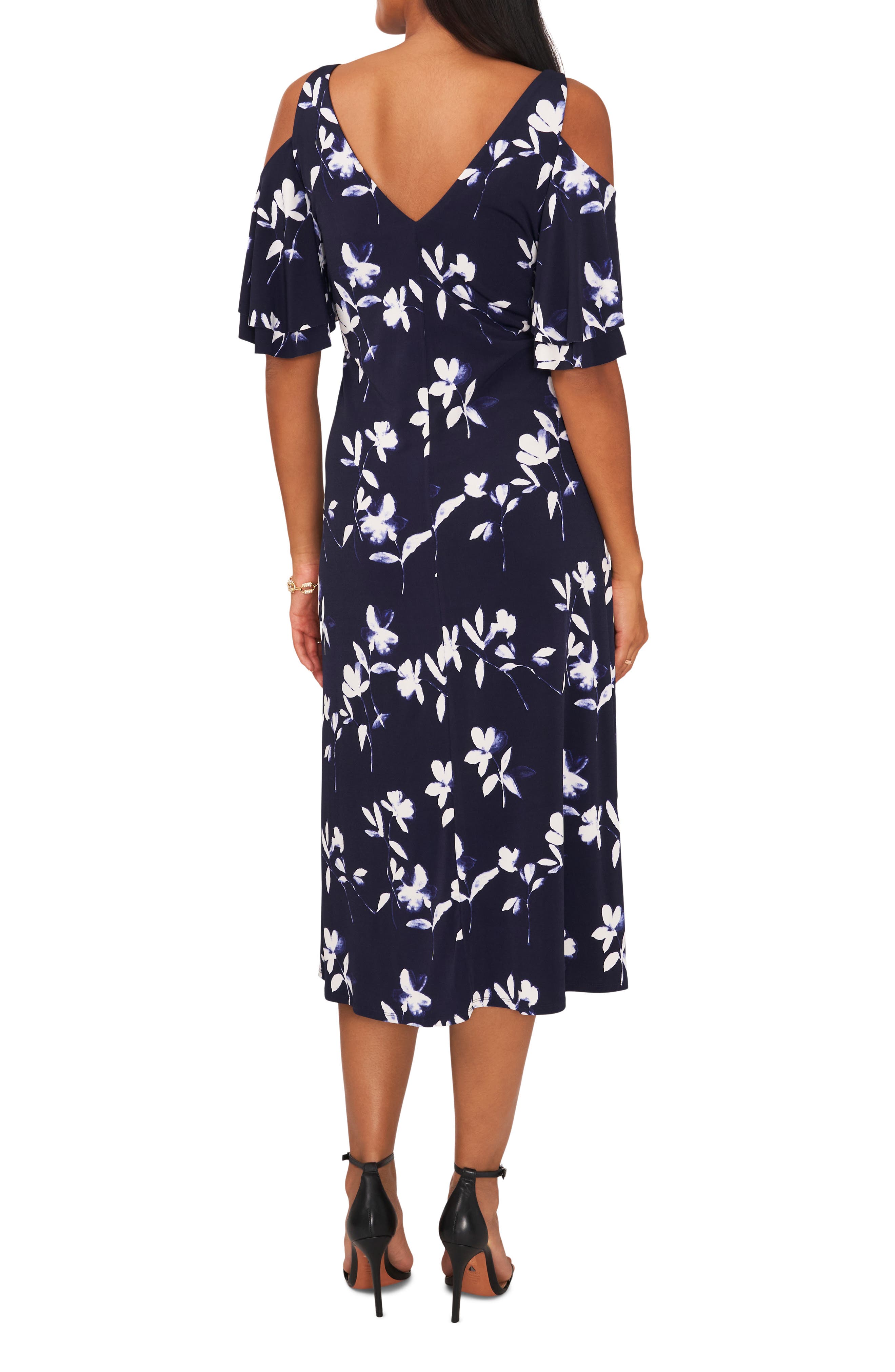 Cold Shoulder Floral Midi Dress - image 2