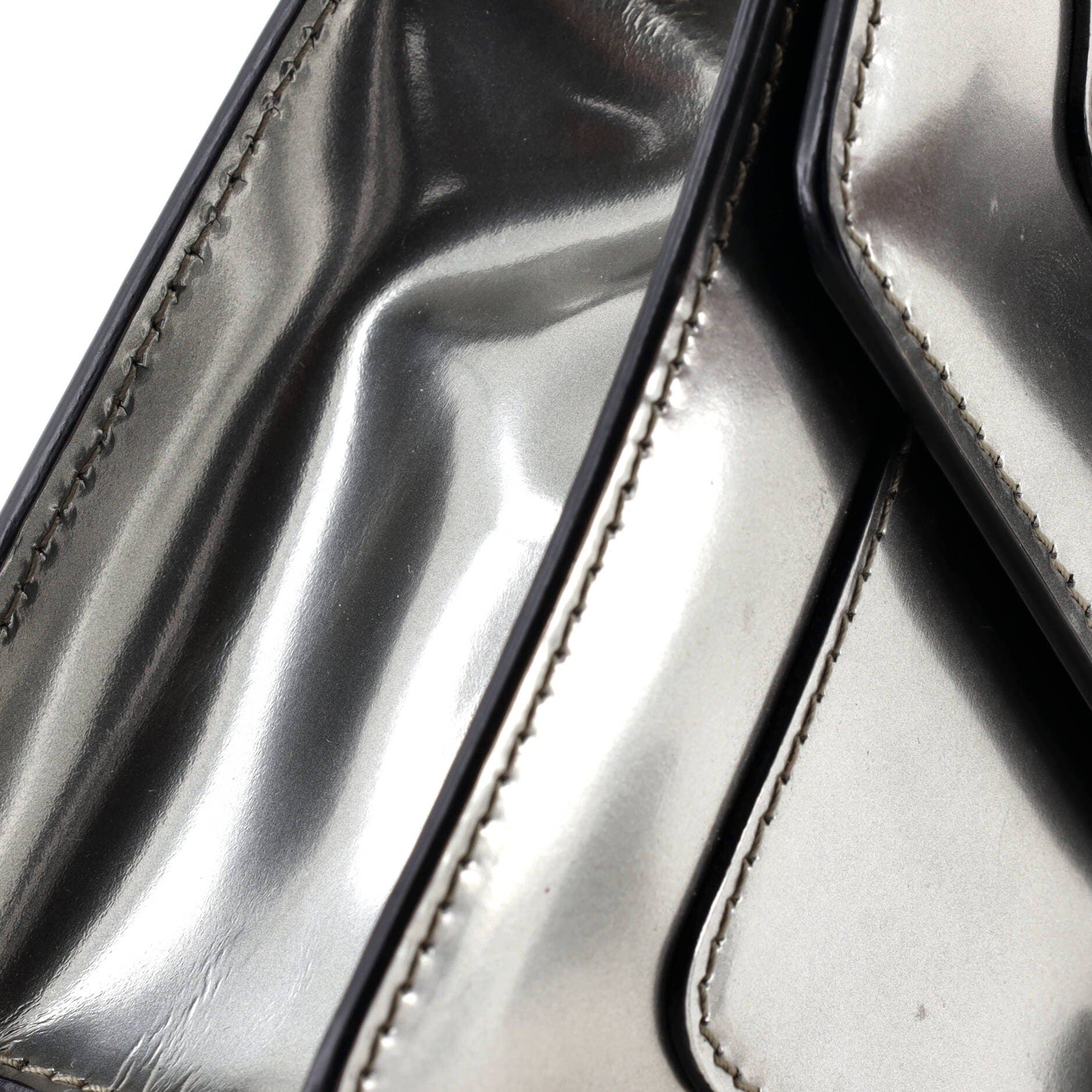 Serpenti Forever Shoulder Bag Metallic Leather Small, Alternate, color, Metallic Silver
