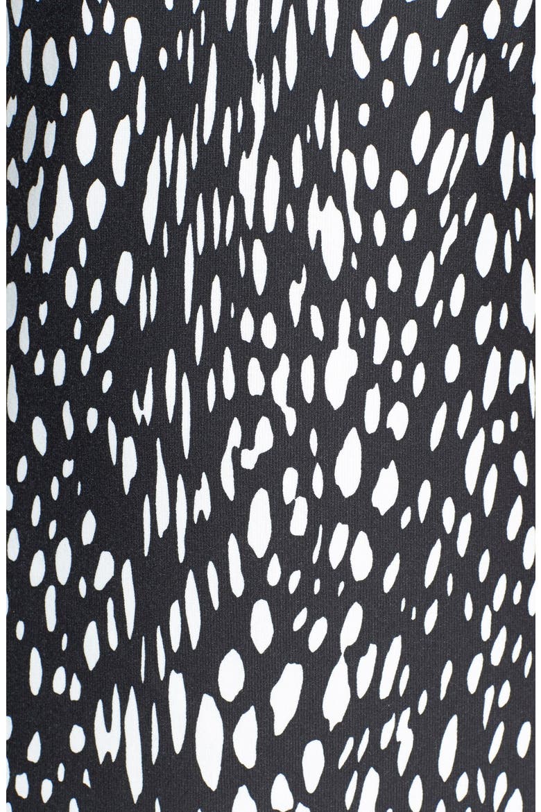 Border Print Ponte Shift Dress, Alternate, color, IVORY/ BLACK