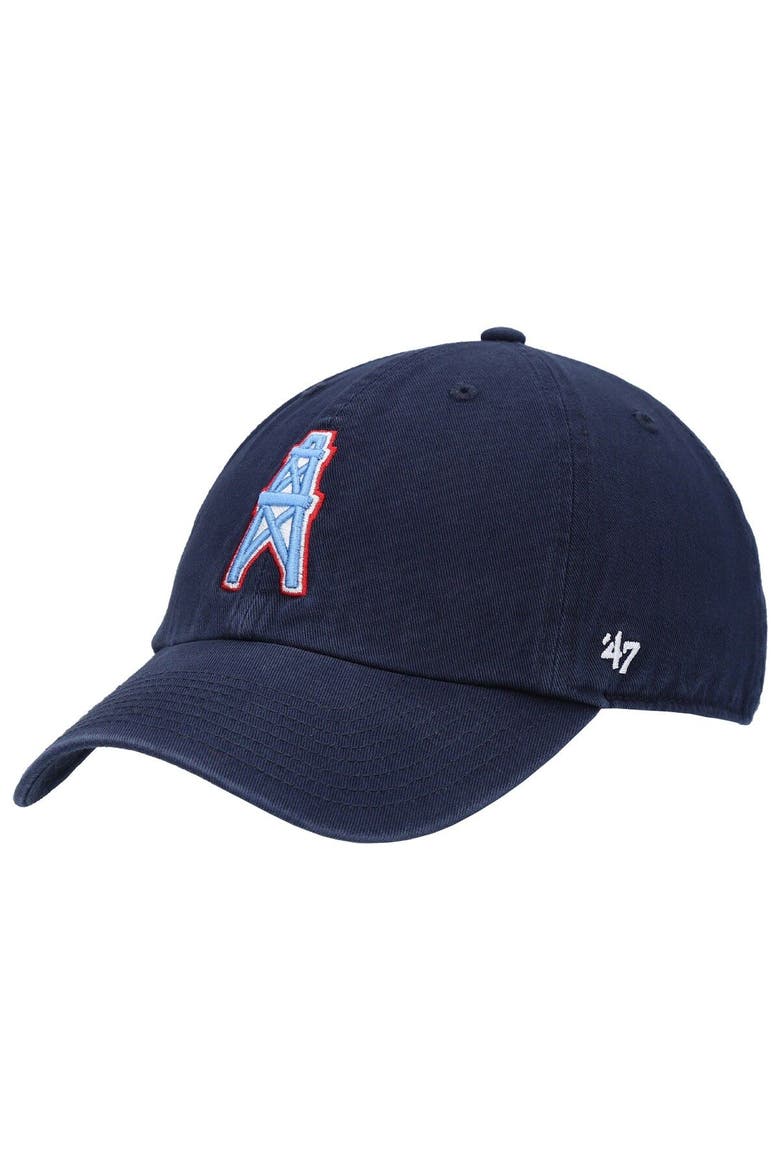 Men's '47 Navy Houston Oilers Clean Up Legacy Adjustable Hat, Main, color, Navy