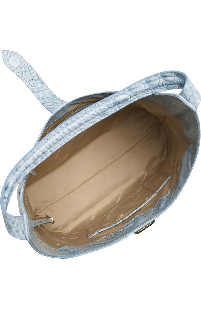 Brahmin Gwynne Croc Embossed Leather Shoulder Bag, Alternate, color, Stonewash