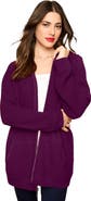 Roaman's Plus Size Waffle Knit Zip-Front Relaxed Hoodie