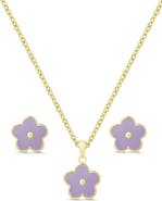 Lily Nily Kids' Flower Pendant Necklace & Stud Earrings Set